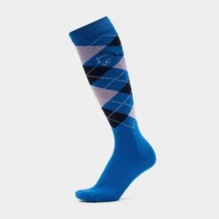 Platinum Adults Argyle Cotton Socks Blue