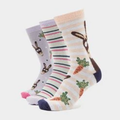 Platinum Wild Feet Women’s Fashion Socks 3 Pack - Rabbit